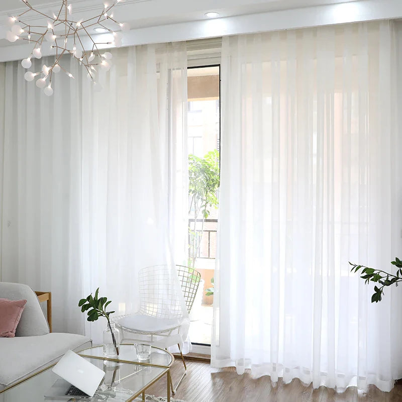 Super Soft Great Hand Feeling White Tulle Curtains