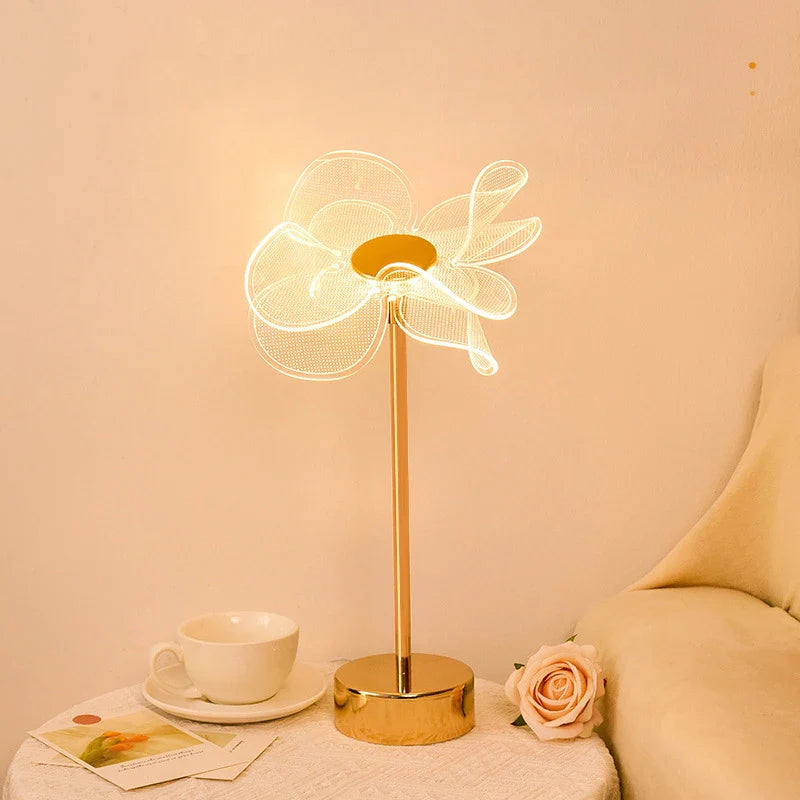 Retro Gold Acrylic Butterfly Desk Lamp