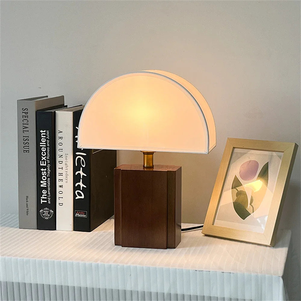 Solid Wood + Fabric Lampshade Table Lamp