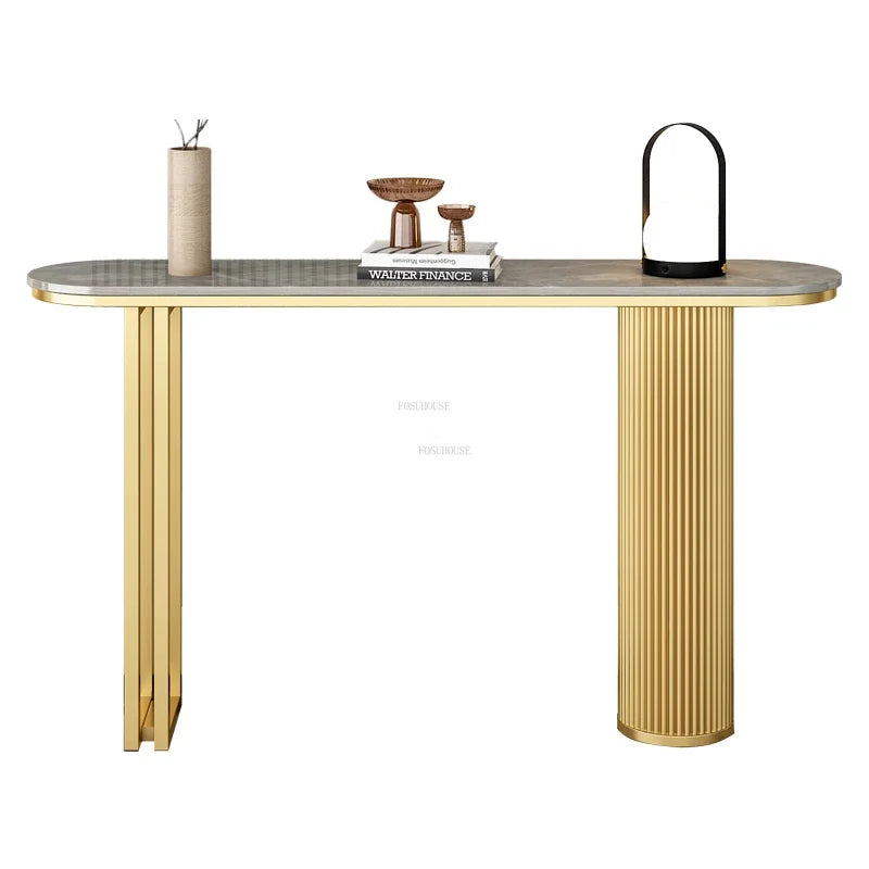 Light Luxury Slate Entrance Console Tables