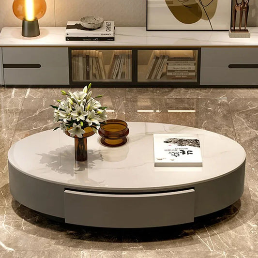 White Design Japanese Oval Coffee Table