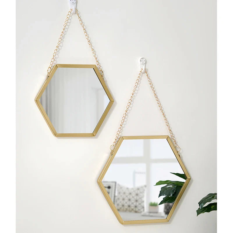 Hexagon Shape Decorative Mirror