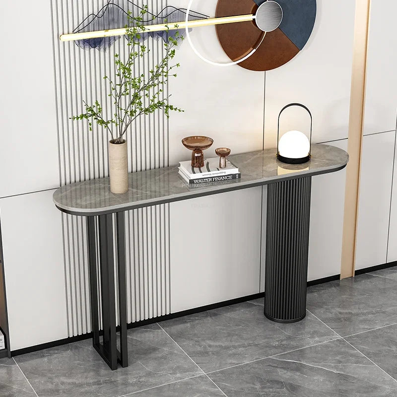 Light Luxury Slate Entrance Console Tables