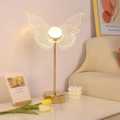 Retro Gold Acrylic Butterfly Desk Lamp