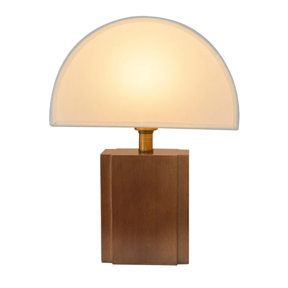 Solid Wood + Fabric Lampshade Table Lamp