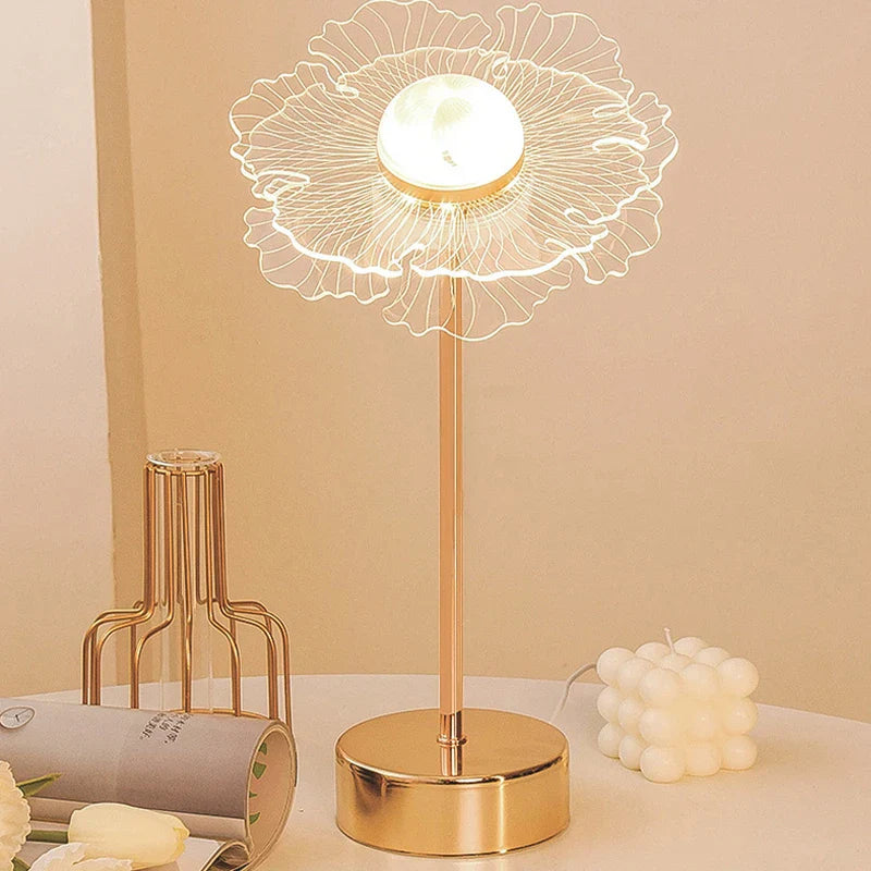 Retro Gold Acrylic Butterfly Desk Lamp