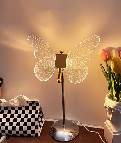 Retro Gold Acrylic Butterfly Desk Lamp