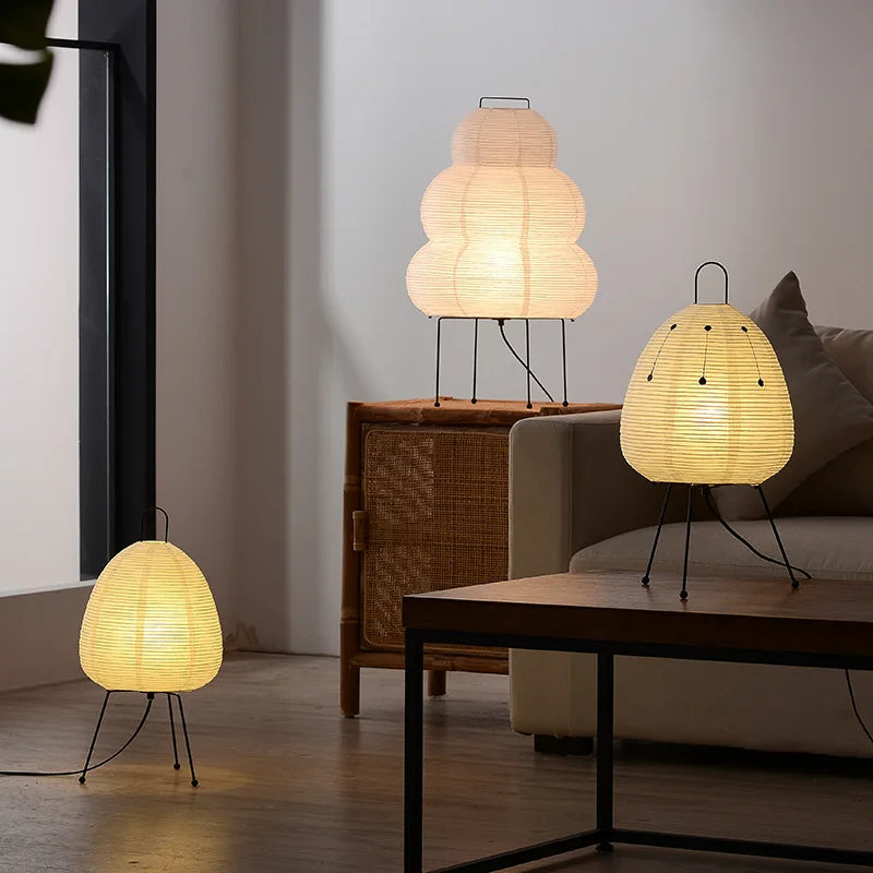 Japanese Rice Paper Lantern Led Table Lamp